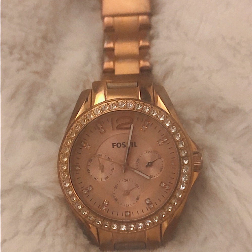 Multifunction Rose Gold-Tone Stainless Steel Watch